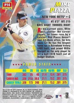 2000 Topps Chrome - Power Players Refractors #P14 Mike Piazza  Back