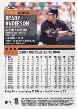 2000 Topps Chrome - Refractors #103 Brady Anderson  Back