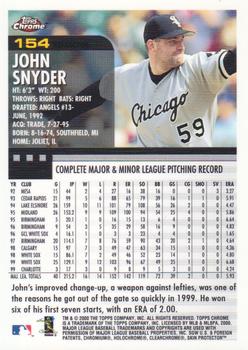2000 Topps Chrome - Refractors #154 John Snyder  Back