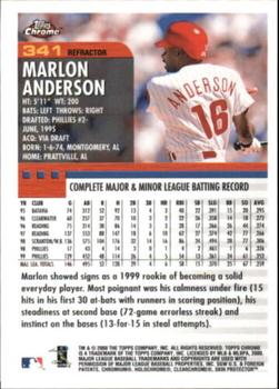2000 Topps Chrome - Refractors #341 Marlon Anderson  Back