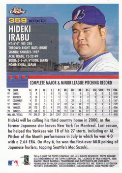 2000 Topps Chrome - Refractors #359 Hideki Irabu  Back