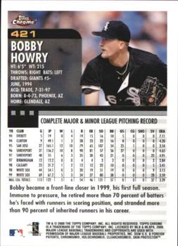 2000 Topps Chrome - Refractors #421 Bobby Howry  Back
