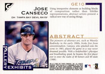 2000 Topps Gallery - Gallery Exhibits #GE10 Jose Canseco  Back