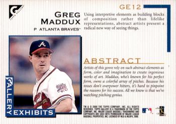 2000 Topps Gallery - Gallery Exhibits #GE12 Greg Maddux  Back