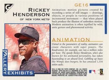 2000 Topps Gallery - Gallery Exhibits #GE16 Rickey Henderson  Back