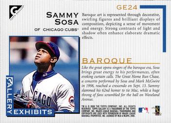 2000 Topps Gallery - Gallery Exhibits #GE24 Sammy Sosa  Back