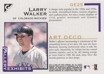 2000 Topps Gallery - Gallery Exhibits #GE25 Larry Walker  Back