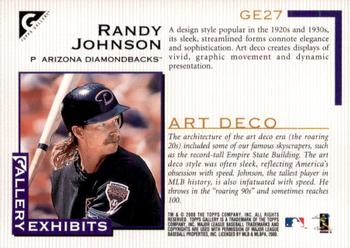 2000 Topps Gallery - Gallery Exhibits #GE27 Randy Johnson  Back