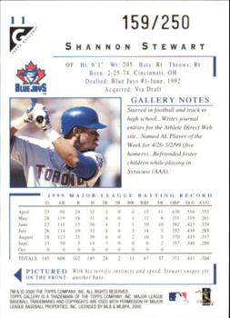 2000 Topps Gallery - Player's Private Issue #11 Shannon Stewart  Back