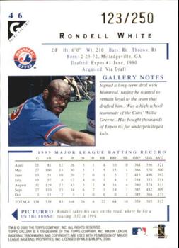 2000 Topps Gallery - Player's Private Issue #46 Rondell White  Back