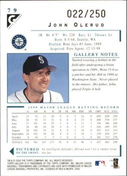 2000 Topps Gallery - Player's Private Issue #79 John Olerud  Back