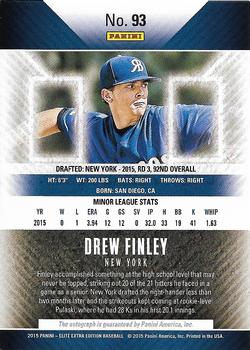 2015 Panini Elite Extra Edition - Autographed Prospects #93 Drew Finley Back
