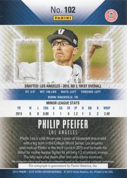 2015 Panini Elite Extra Edition - Autographed Prospects #102 Philip Pfeifer Back