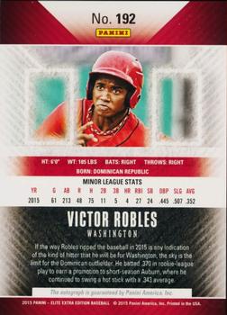 2015 Panini Elite Extra Edition - Autographed Prospects #192 Victor Robles Back