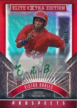2015 Panini Elite Extra Edition - Autographed Prospects Green Ink #192 Victor Robles Front