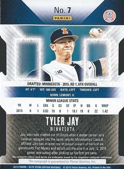 2015 Panini Elite Extra Edition - Blue Status Die Cut Autographed Prospects #7 Tyler Jay Back