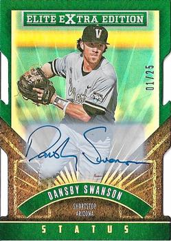 2015 Panini Elite Extra Edition - Emerald Status Die Cut Autographed Prospects #2 Dansby Swanson Front