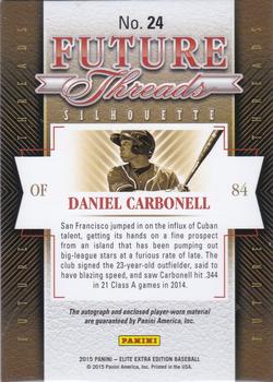 2015 Panini Elite Extra Edition - Future Threads Silhoutte Signatures #24 Daniel Carbonell Back