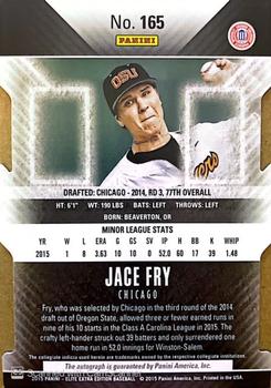 2015 Panini Elite Extra Edition - Gold Status Die Cut Autographed Prospects #165 Jace Fry Back