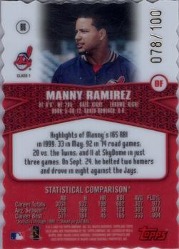 2000 Topps Gold Label - Class 1 Gold #86 Manny Ramirez  Back