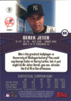 2000 Topps Gold Label - Class 2 #22 Derek Jeter Back