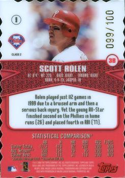 2000 Topps Gold Label - Class 2 Gold #9 Scott Rolen  Back