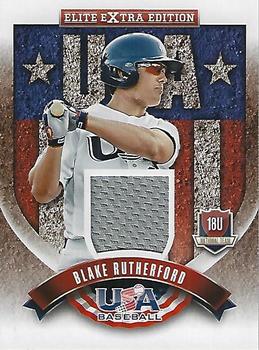 2015 Panini Elite Extra Edition - USA Baseball 18U Game Jerseys #3 Blake Rutherford Front