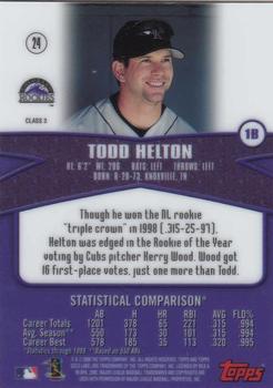 2000 Topps Gold Label - Class 3 #24 Todd Helton Back