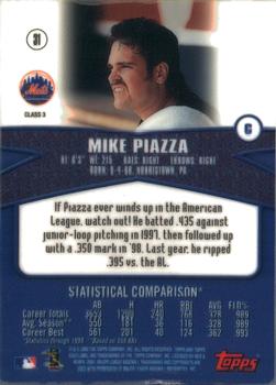 2000 Topps Gold Label - Class 3 #31 Mike Piazza Back