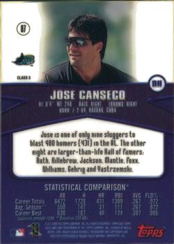 2000 Topps Gold Label - Class 3 #87 Jose Canseco Back