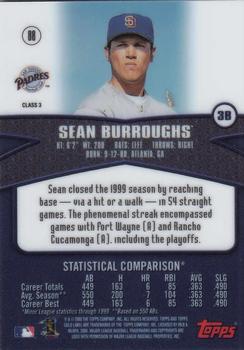 2000 Topps Gold Label - Class 3 #88 Sean Burroughs Back