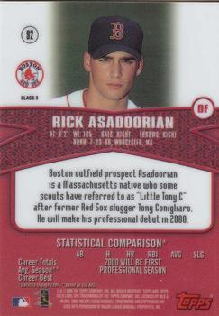 2000 Topps Gold Label - Class 3 #92 Rick Asadoorian Back
