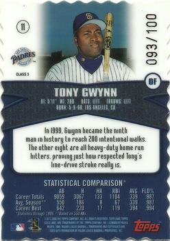 2000 Topps Gold Label - Class 3 Gold #11 Tony Gwynn  Back