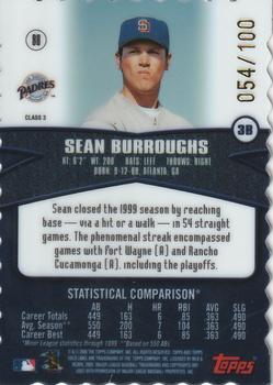 2000 Topps Gold Label - Class 3 Gold #88 Sean Burroughs  Back