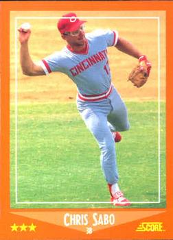 1988 Score Rookie & Traded #100T Chris Sabo Front