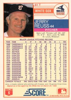 1988 Score Rookie & Traded #61T Jerry Reuss Back