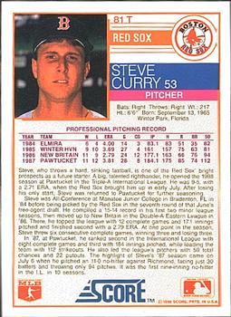 1988 Score Rookie & Traded #81T Steve Curry Back