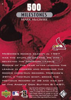 1999 Upper Deck Mark McGwire 500 Home Run #2 Mark McGwire Back