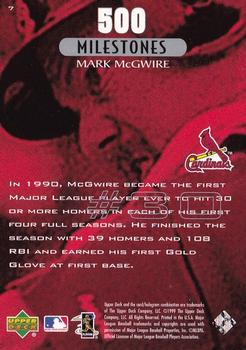 1999 Upper Deck Mark McGwire 500 Home Run #7 Mark McGwire Back