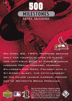 1999 Upper Deck Mark McGwire 500 Home Run #10 Mark McGwire Back