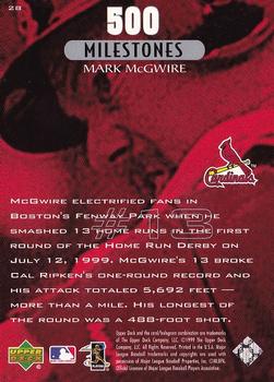 1999 Upper Deck Mark McGwire 500 Home Run #28 Mark McGwire Back
