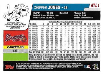 2006 Topps Atlanta Braves #ATL1 Chipper Jones Back
