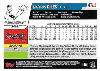 2006 Topps Atlanta Braves #ATL5 Marcus Giles Back