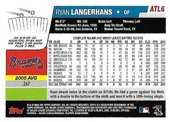 2006 Topps Atlanta Braves #ATL6 Ryan Langerhans Back