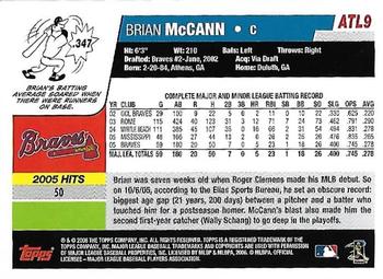 2006 Topps Atlanta Braves #ATL9 Brian McCann Back