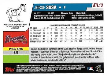 2006 Topps Atlanta Braves #ATL13 Jorge Sosa Back