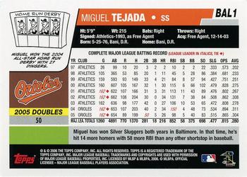 2006 Topps Baltimore Orioles #BAL1 Miguel Tejada Back