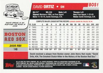 2006 Topps Boston Red Sox #BOS1 David Ortiz Back