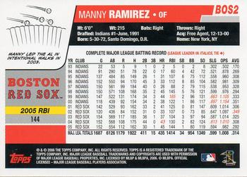 2006 Topps Boston Red Sox #BOS2 Manny Ramirez Back