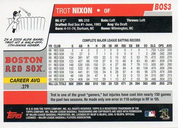 2006 Topps Boston Red Sox #BOS3 Trot Nixon Back